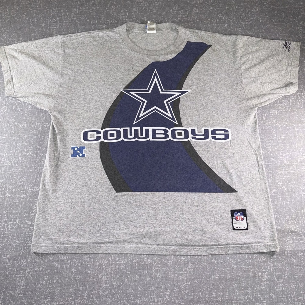 Dallas Cowboys Shirt Mens XL Gray NFL Football Reebok On Field Graphic Tee